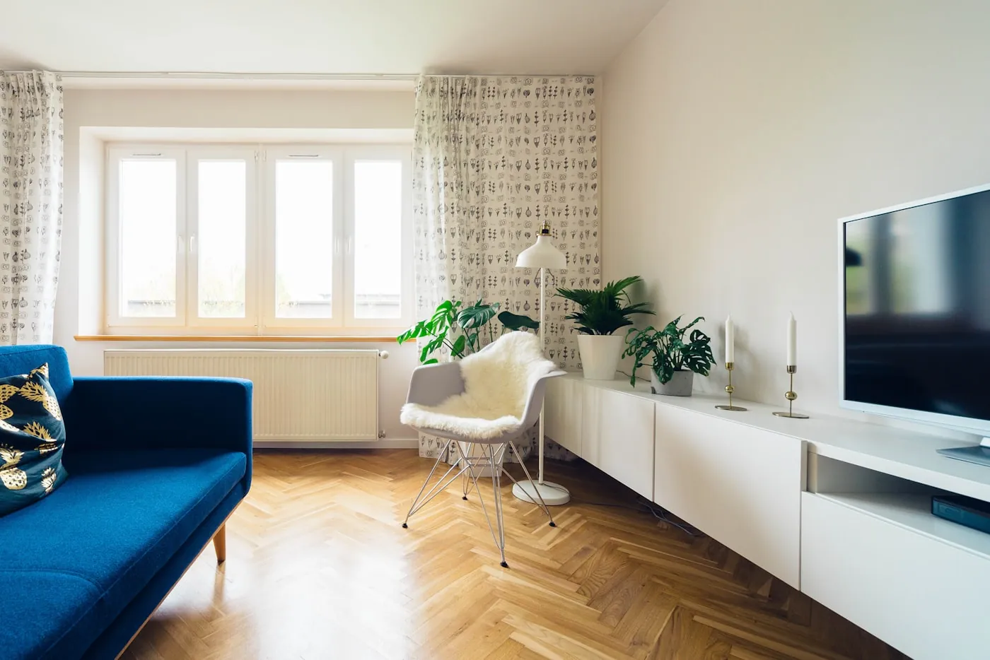 Pièce de vie d'un appartement récent